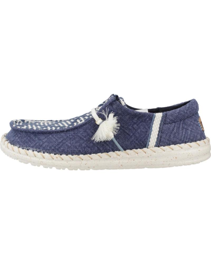 HEY DUDE MOCASINES MUJER MODELO WENDY FUNK COASTAL JUTE COLOR AZUL NV NVYBLZR