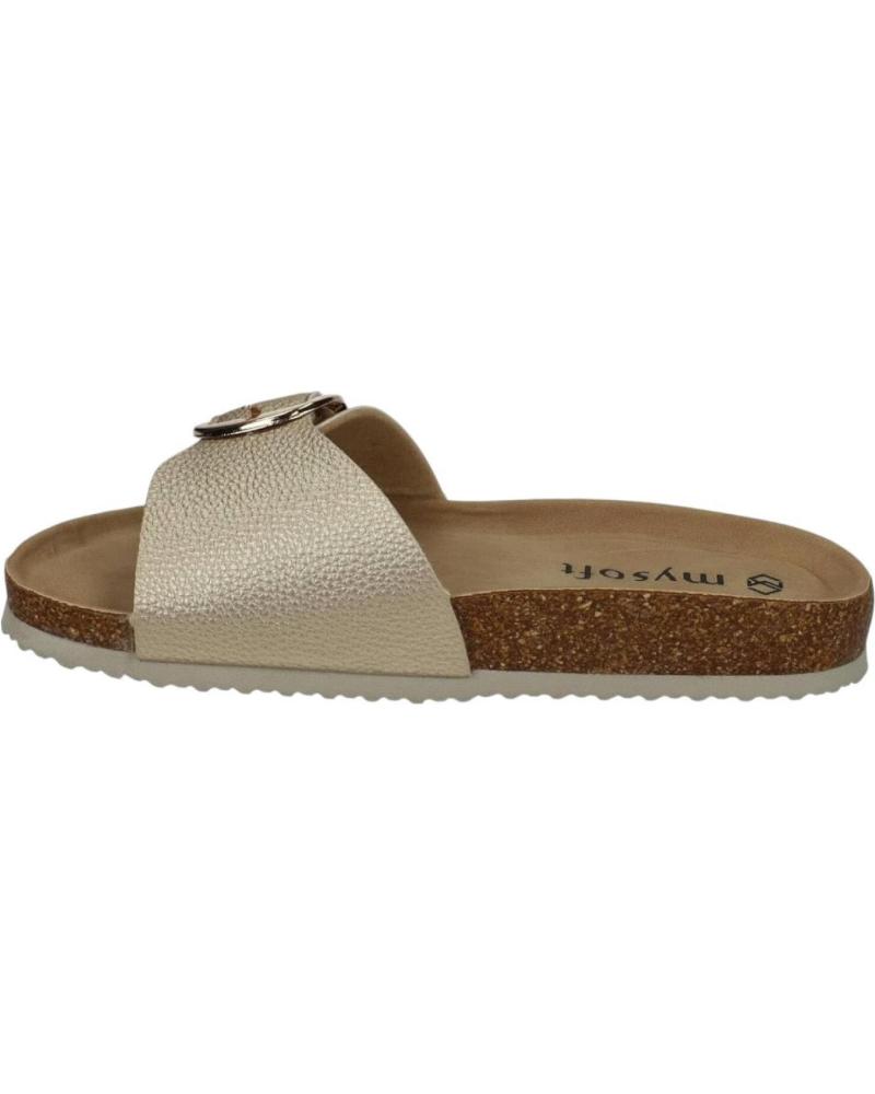 MYSOFT CHANCLAS SOFTGEL CON HEBILLAS PLATINO 25M077-PLATINO SANDALI MORADO