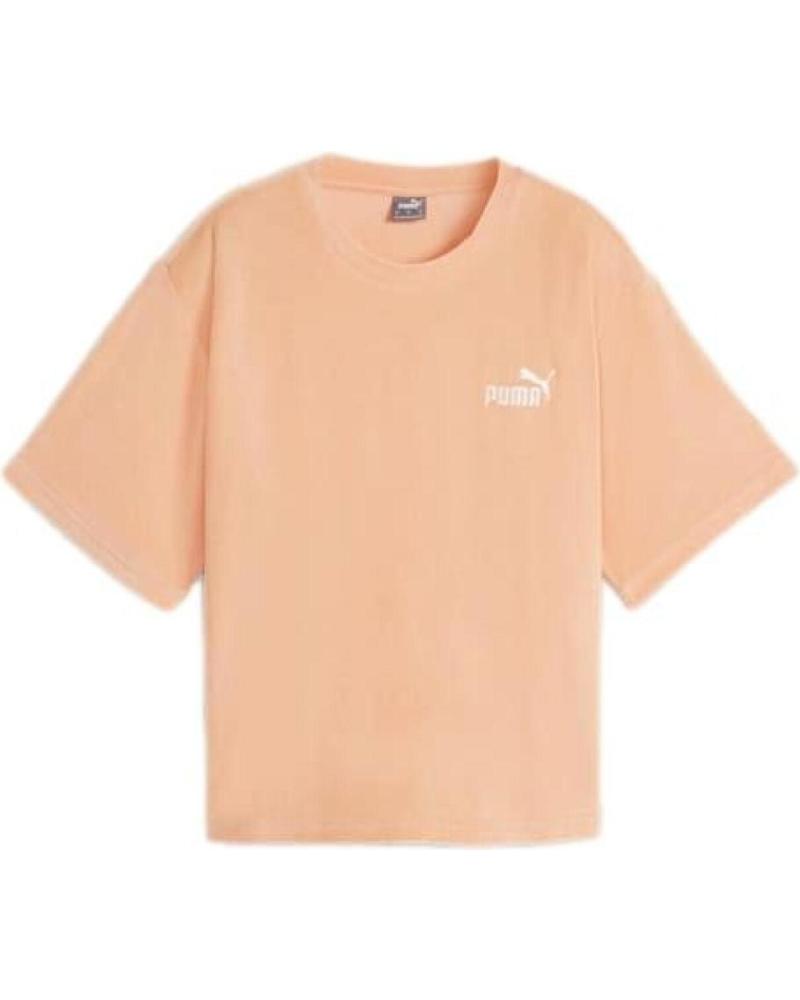 CAMISETA PUMA ELEVATED RELAXED FIT MANGA CORTA PARA MUJER NARANJA
