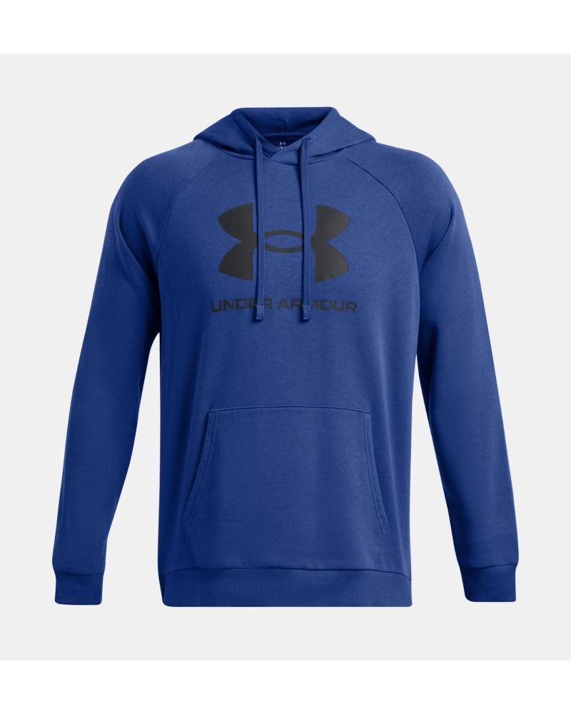 SUDADERA CON CAPUCHA UNDER ARMOUR RIVAL FLEECE LOGO 1379758-423 AZUL AZUL