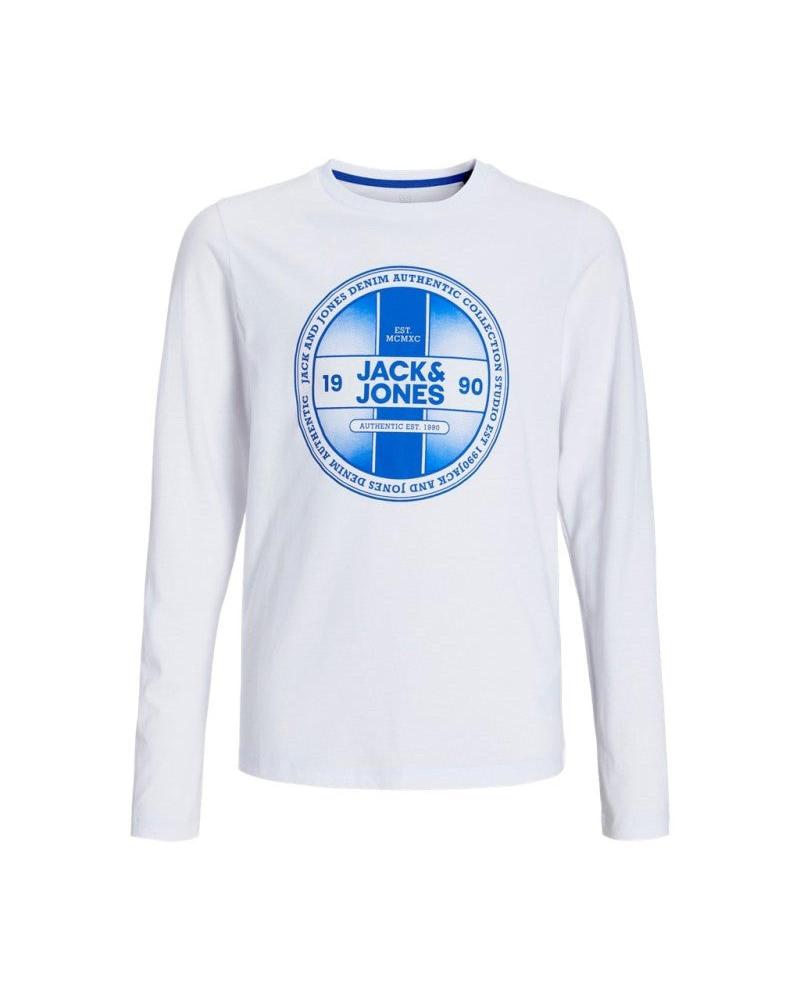 JACK & JONES KIDS CREW CAMISETA MANGA LARGA BLANCA ESTAMPADO CIRCULAR 12259532 WHITE