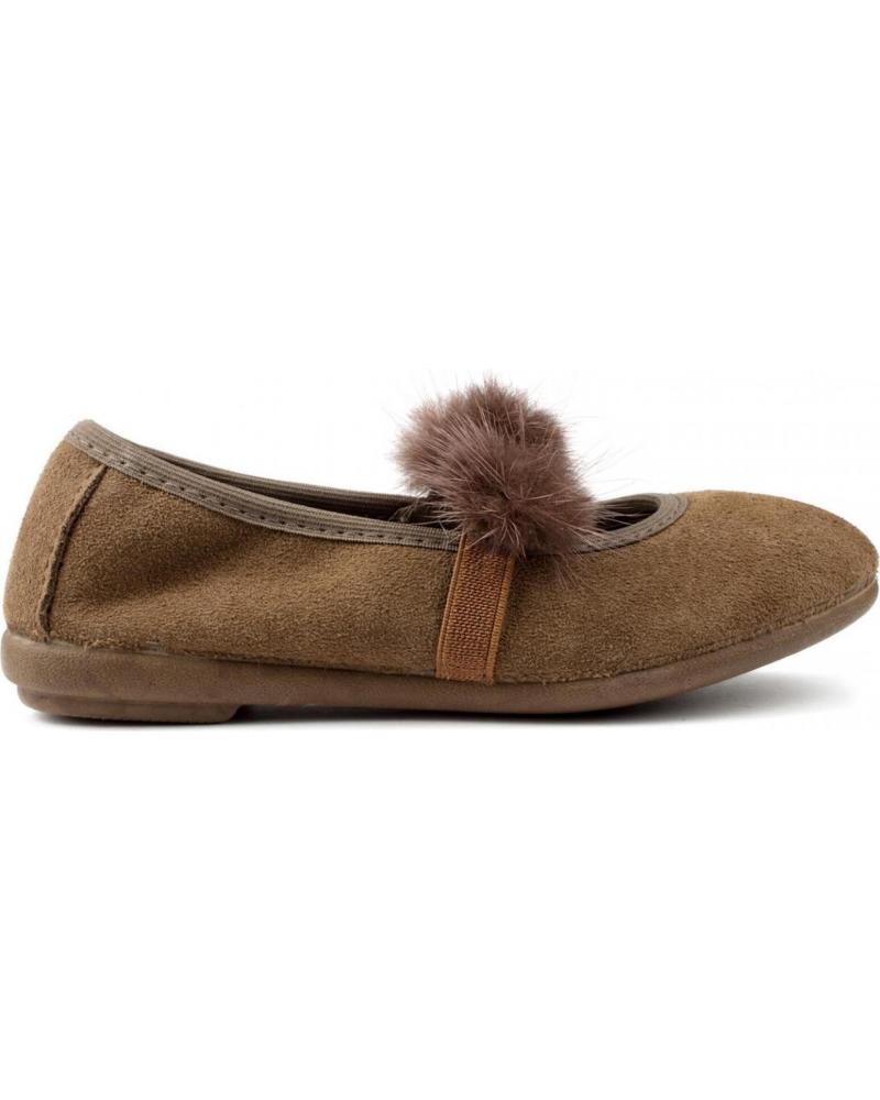 Sapatos de Menina VUL-LADI BAILARINAS VULLADI CAN SERRAJE POMPONES 1405 MARRON