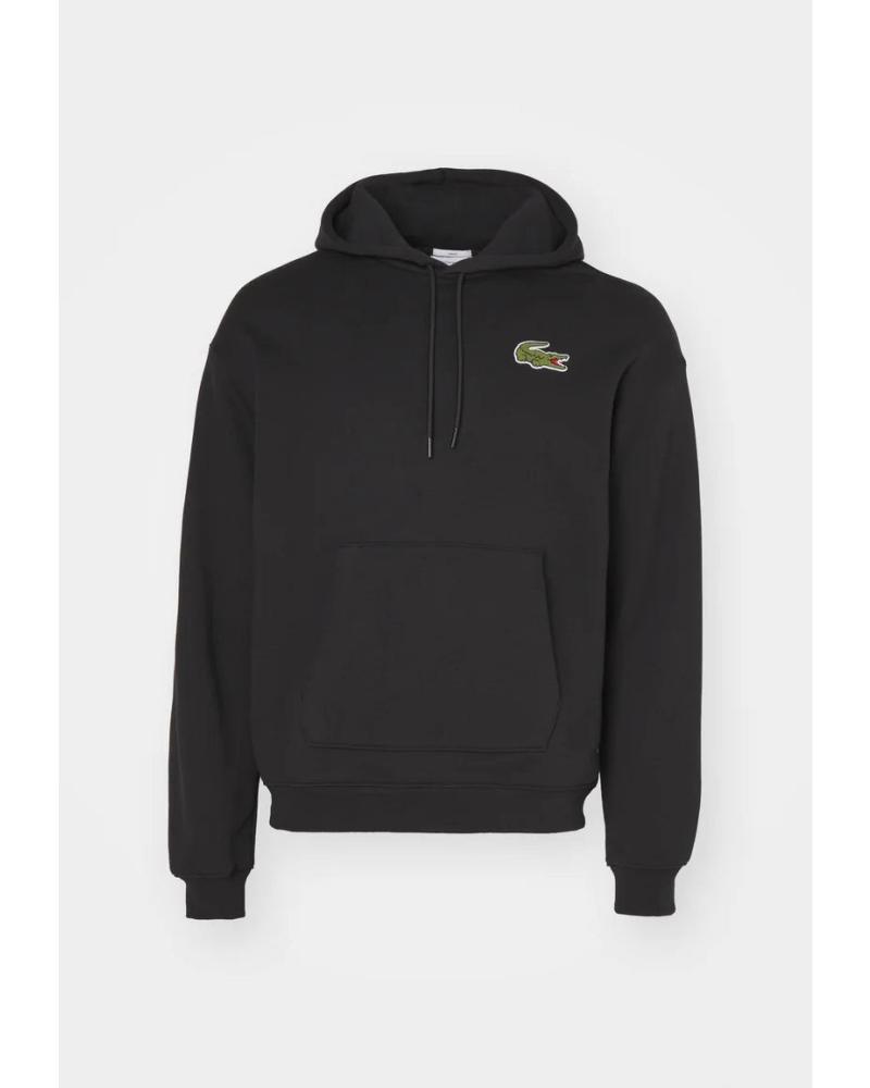 LACOSTE SUDADERA CON CAPUCHA SH275400 NEGRA CON LOGO MULTICOLOR MULTICOLOR