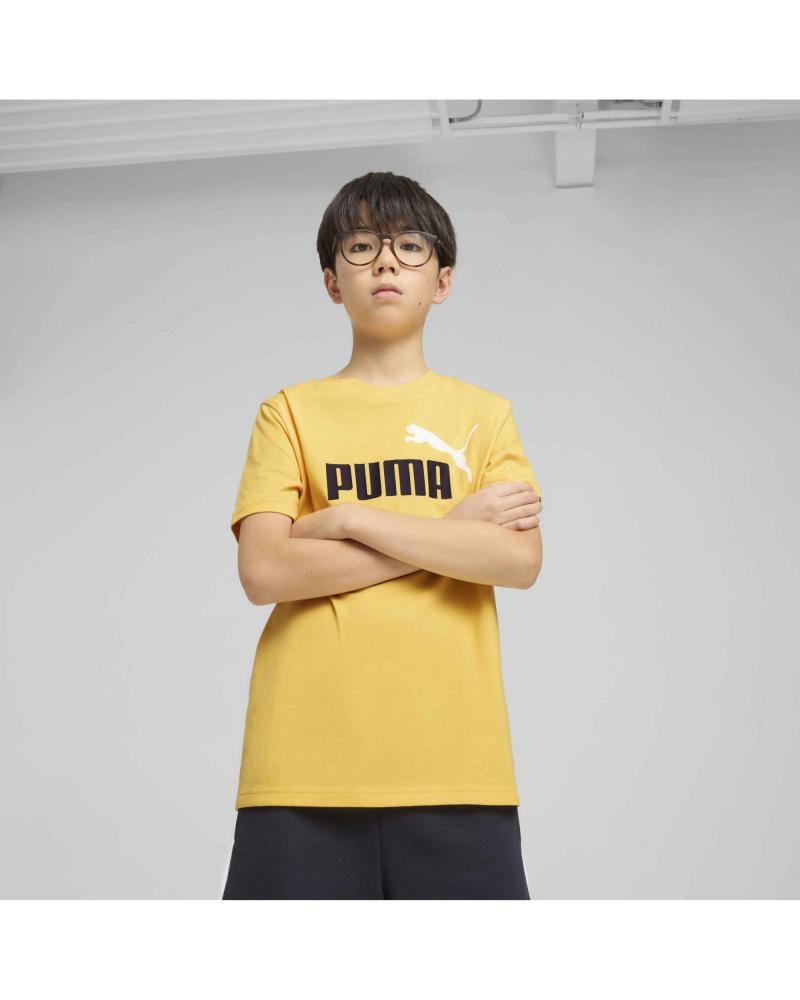 CAMISETA PUMA ESSENTIALS LOGO HOMBRE - AMARILLO 55