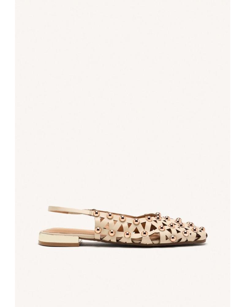 GIOSEPPO BAILARINAS CALAMUS 75135 BEIGE CON TACHUELAS Y DISEÑO CALADO DESTALONADO BEIGE