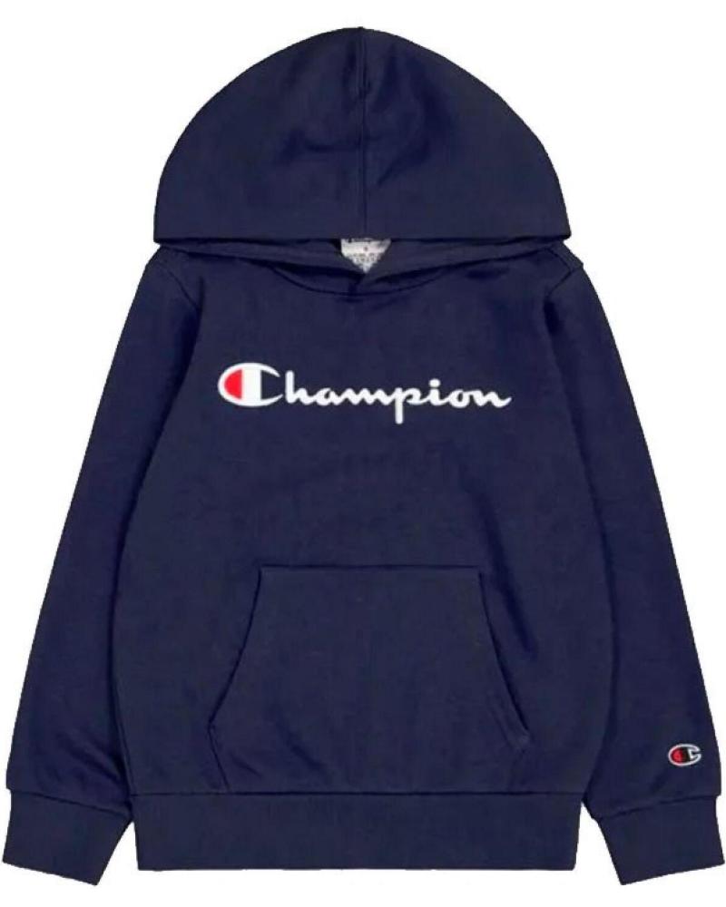 SUDADERA CON CAPUCHA CHAMPION 306874-BS501 AZUL MARINO PARA NIÑOS AZUL