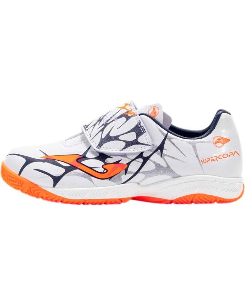 ZAPATILLAS FÚTBOL SALA JOMA SUPER COPA VELCRO NIÑO BLANCO NARANJA 2502 2502