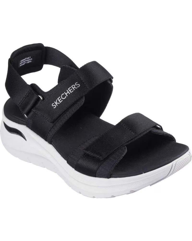 Skechers 119465 Sandalias de Mujer Negro y Blanco