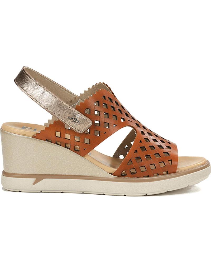 FLUCHOS F1972 TIBET LAMINADO - SANDALIAS DE PLATAFORMA EN CUERO MARRÓN L CUERO CAVA