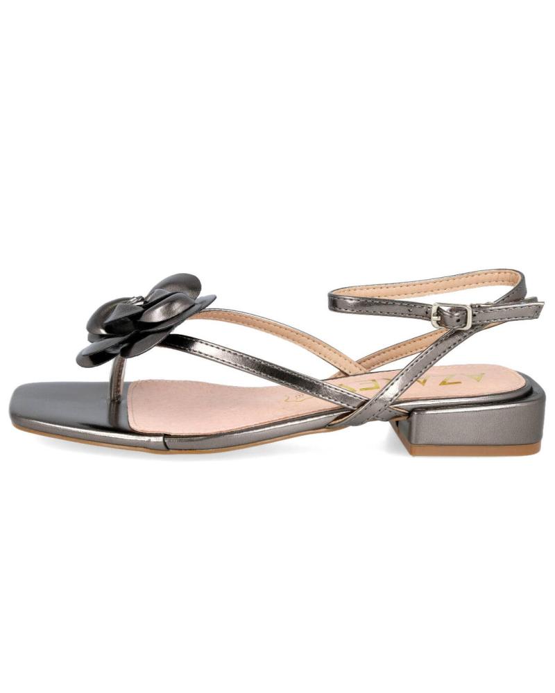 SANDALIAS PLANAS AZAREY MD562J236 GRIS CON LAZO DECORATIVO GRIS
