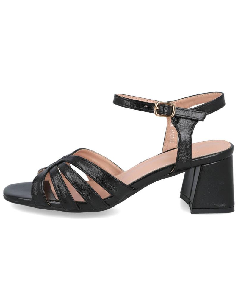 SANDALIAS DE TACÓN MEDIO L&R SHOES TF3215 NEGRAS NEGRO