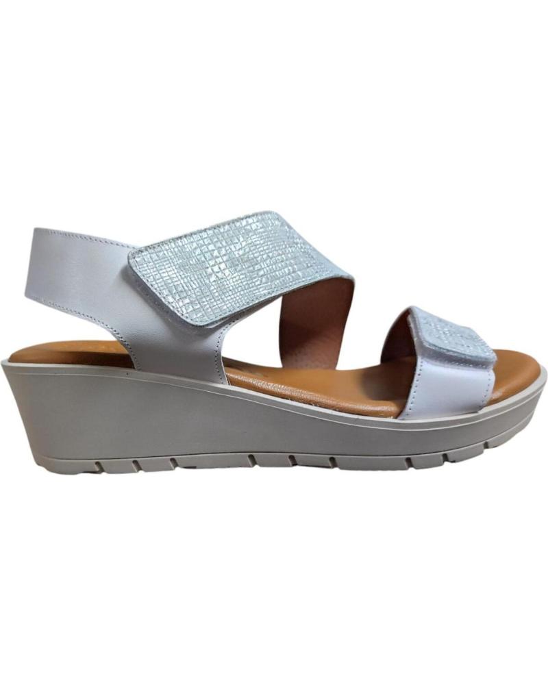 MAWEN SANDALIA CON CUNA MEDIA Y VELCRO ESTILO BRILLANTE AJUSTE PER PLATEADO