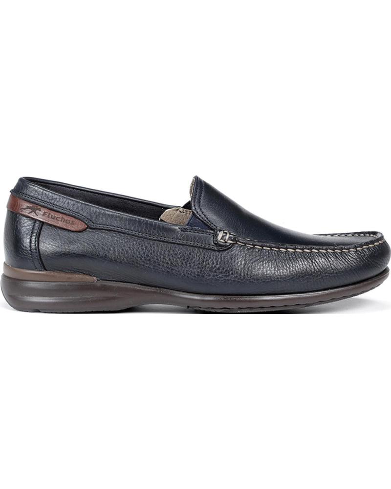 MOCASINES FLUCHOS ORION DE PIEL PARA HOMBRE EN AZUL MARINO AZUL
