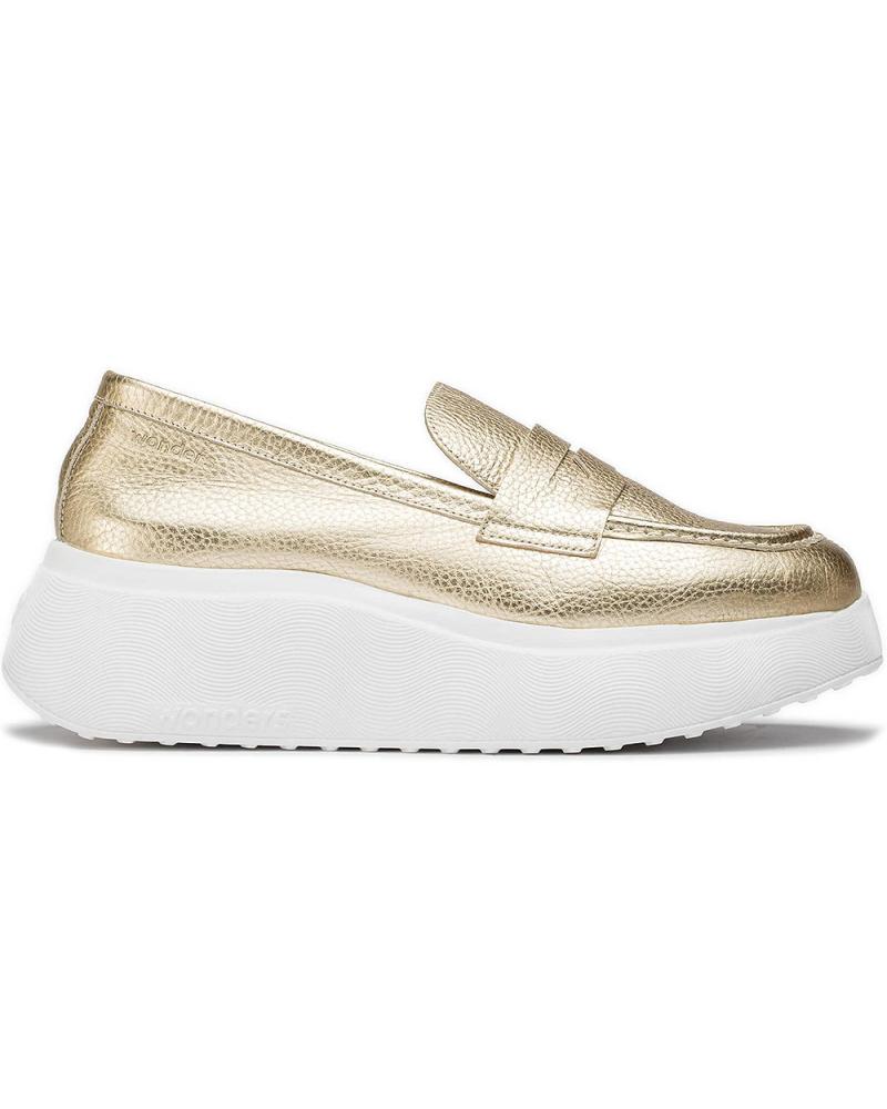 WONDERS MOCASINES CON PLATAFORMA ESTELA A-3623 PLATINO