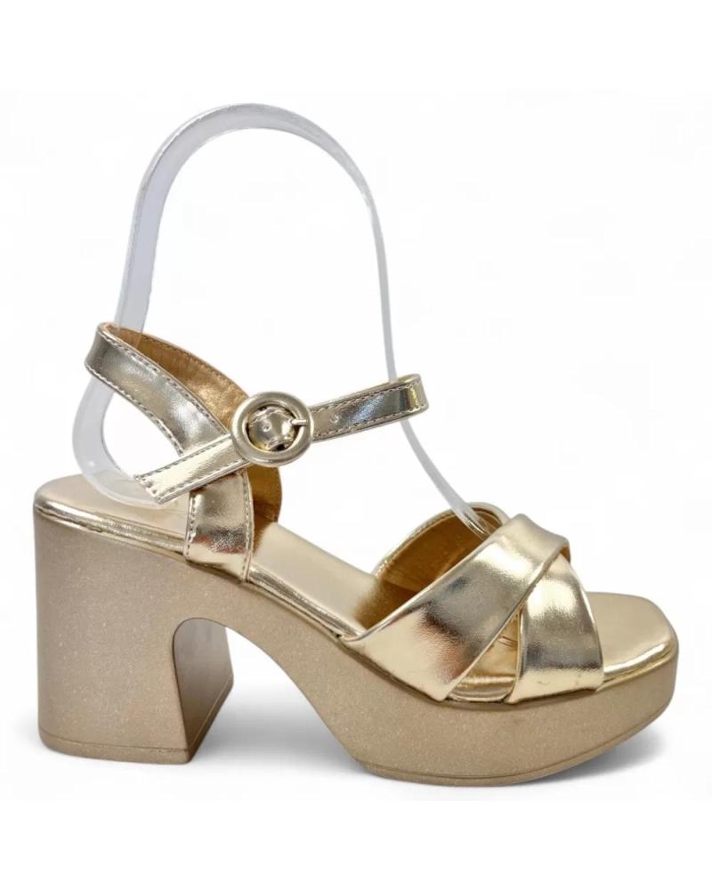 TIMBOS SANDALIA TACON FIESTA BEIGE Y ORO 261L582 NEGRO