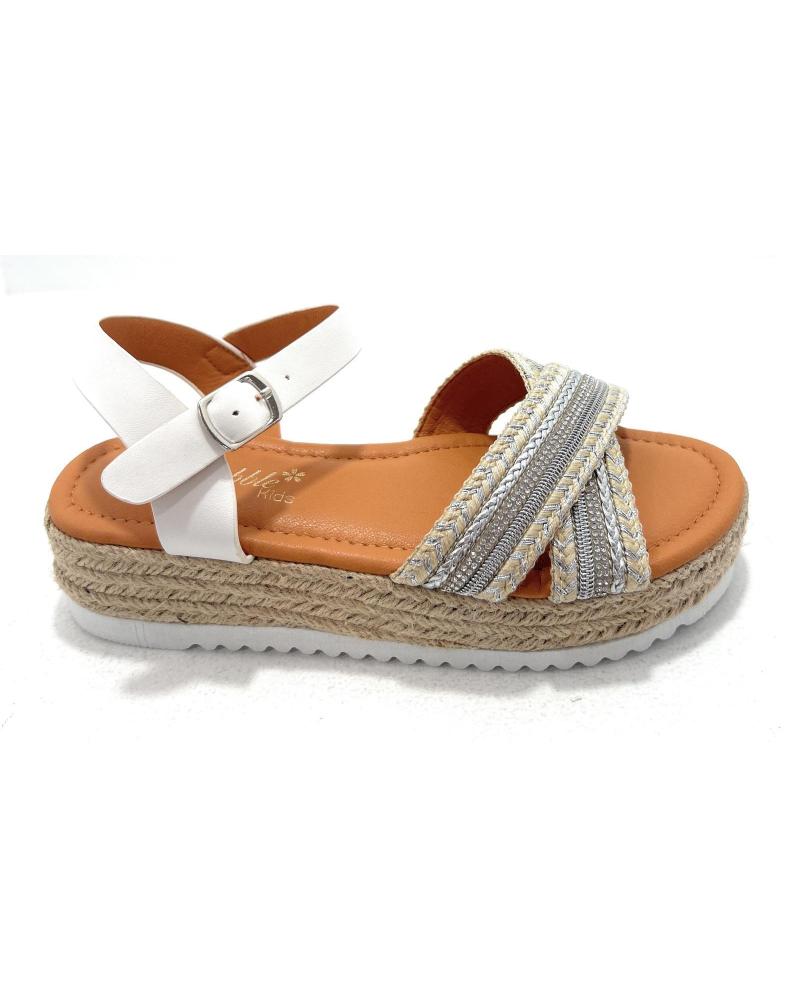 BUBBLE BOBBLE SANDALIAS NINA PISO CUERDA CRUZADAS HEBI BLANCO