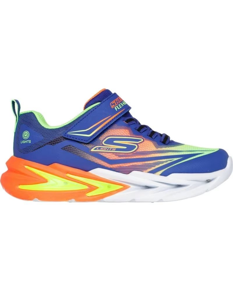 Skechers Deportivo Luces Velcro y Elastico Blu-mu Azul