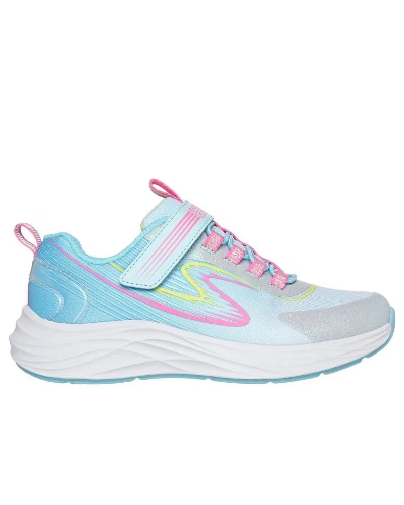 Skechers Deportivo Elastico y Velcro -mult Celeste