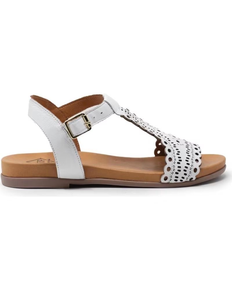 de TOP3 SANDALIA PIEL HEBILLA LASER BLANCO