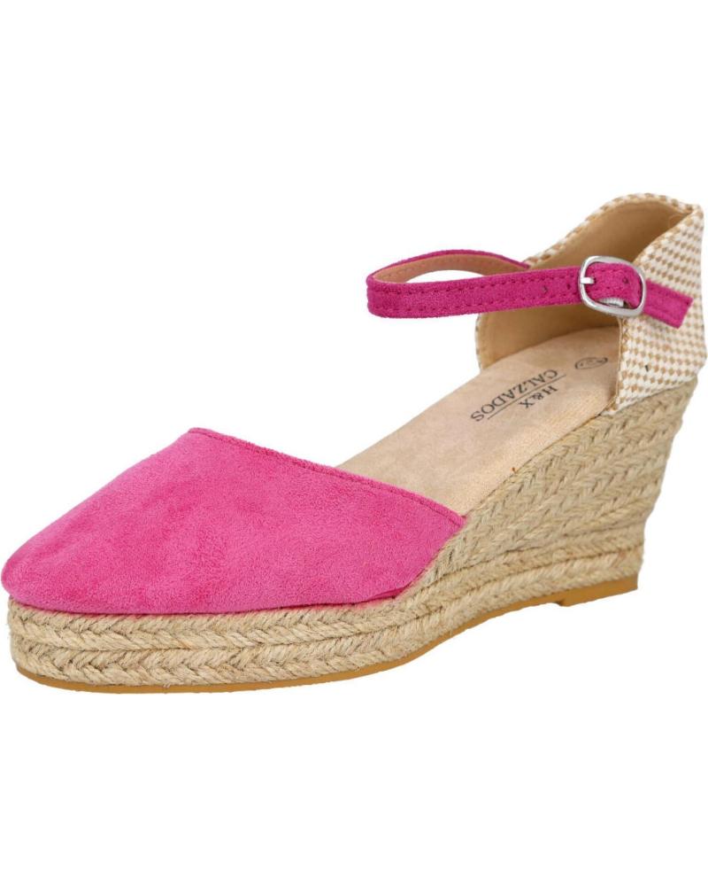 SANDALIAS DE CUÑA L&R SHOES MDQ-888 DE ESPARTO NEGRAS NEGRO