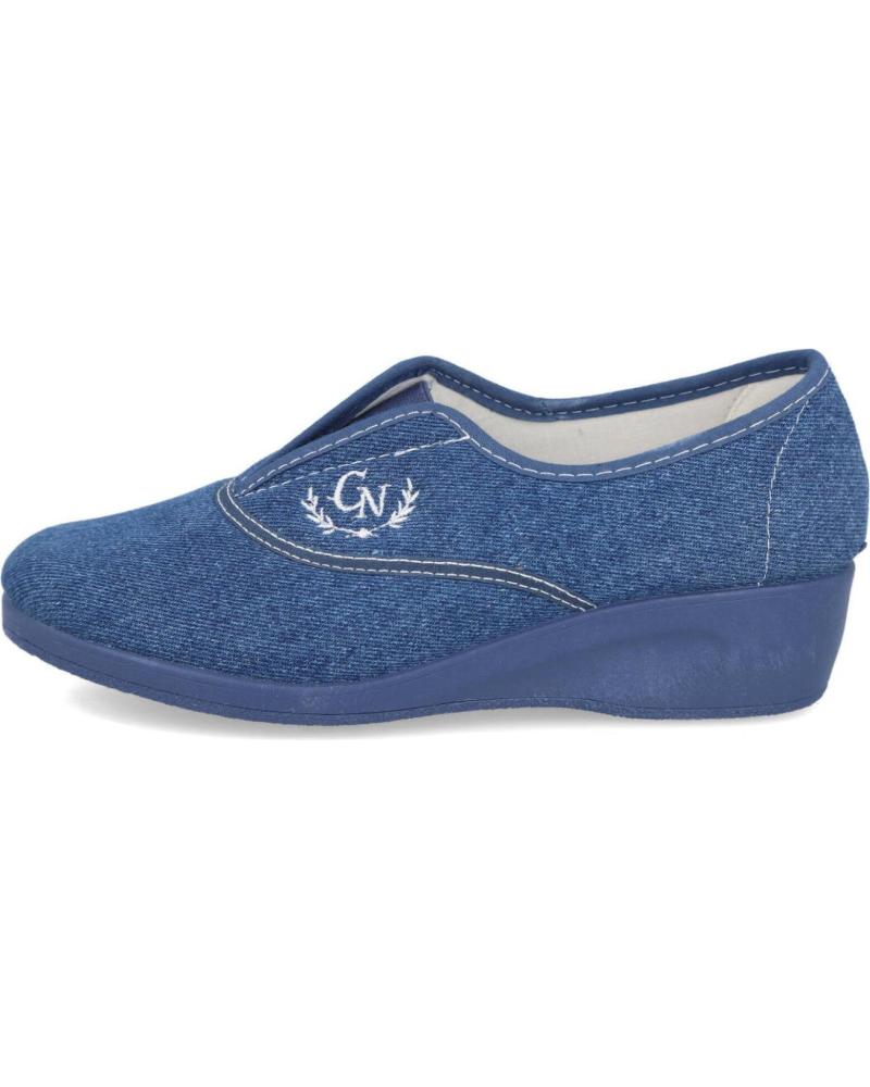 L&R SHOES NATALIA 701 - ZAPATILLAS TEJANAS DE LONA ELÁSTICA AZUL CON LOGO TEJANO