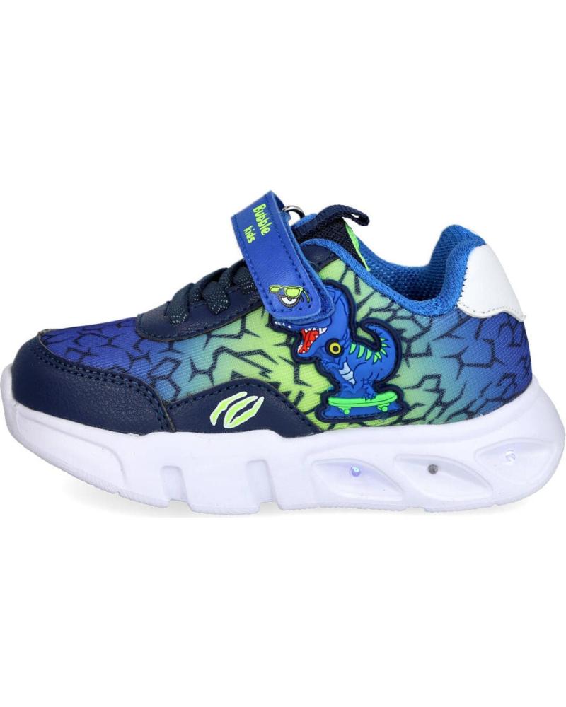 ZAPATILLAS DEPORTIVAS BUBBLE BOBBLE MDC1280 PARA NIÑOS - AZUL Y VERDE CON LUCES AZUL