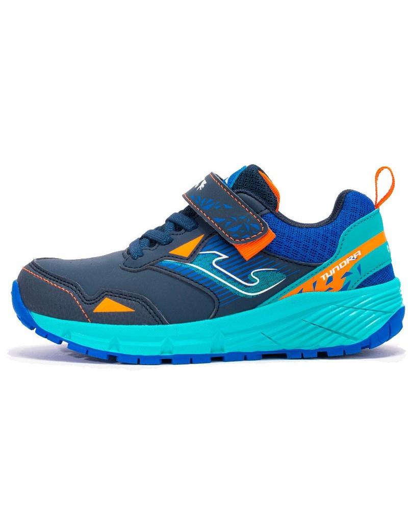 ZAPATILLAS JOMA BORO JR 2133 MARINO NARANJA AZUL VELCRO NIÑO AZUL