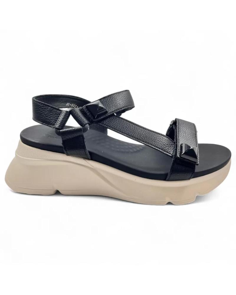 SANDALIA DE CUÑA PLATAFORMA TIMBOS 131462 / 190RL 5Q21 NEGRO KAKI MARRóN