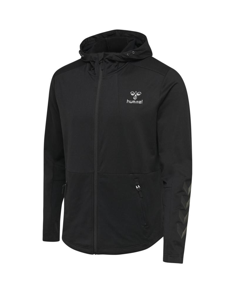 CHAQUETA HUMMEL ASTON NEGRA CON CAPUCHA Y CREMALLERA NEGRO