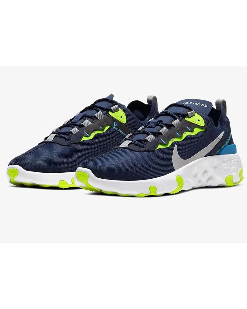 Zapatillas Nike Renew Element 55 Gs Azul Eléctrico y Lima Azul