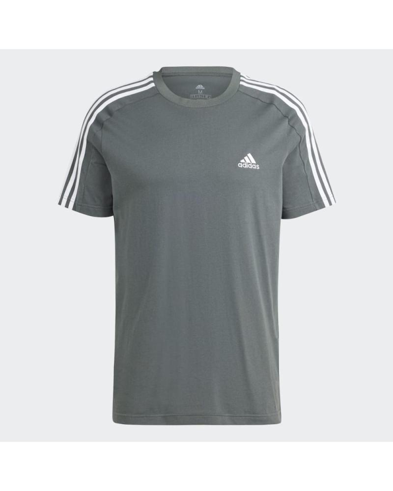 CAMISETA ADIDAS DE ALGODÓN VERDE OSCURO CON 3 RAYAS VERDE OSCURO