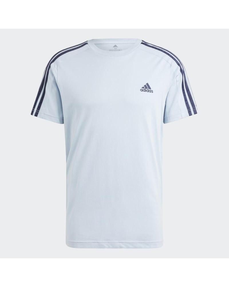 CAMISETA ADIDAS DE ALGODÓN AZUL CLARO CON 3 RAYAS AZUL MARINO-VERDE