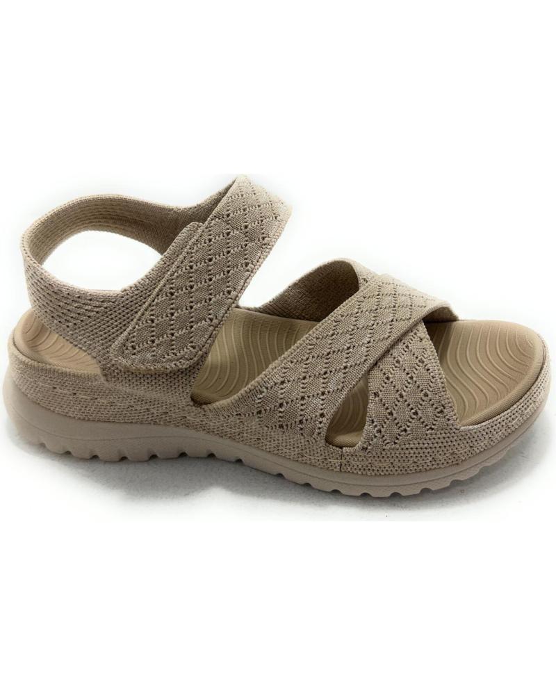 CHIC VISION SANDALIAS MUJER RELAX TEXTIL PEGUE CUNA BEIGE