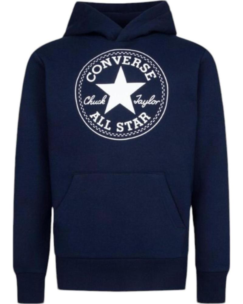 SUDADERA CON CAPUCHA CONVERSE FLEECE CTP CORE PO 9CC858-695 AZUL MARINO AZUL MARINO