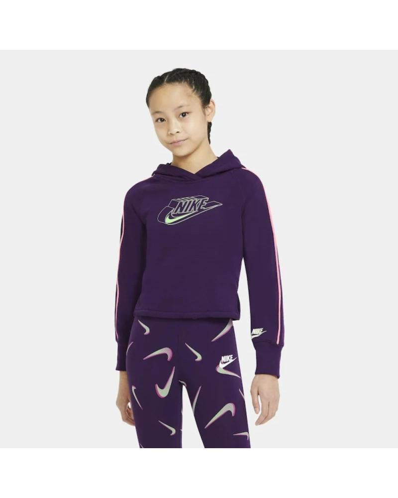 NIKE SUDADERA CON CAPUCHA NIKE SPORTSWEAR GX FT PARA NIÑA DA1225-525 PÚRPURA VIOLETA