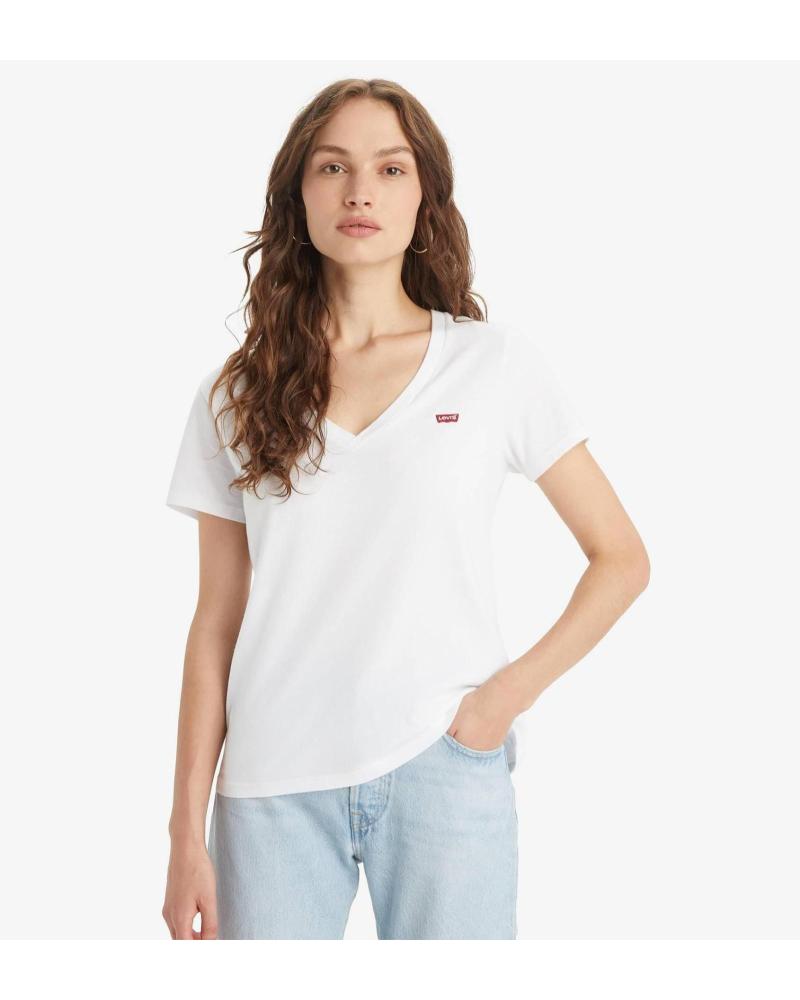 CAMISETA LEVIS PERFECT V-NECK 85341 BLANCA DE MANGA CORTA 2