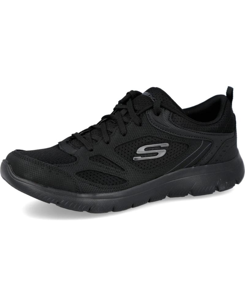 SKECHERS ZAPATILLAS NEGRAS DE MALLA TRANSPIRABLE NEGRO