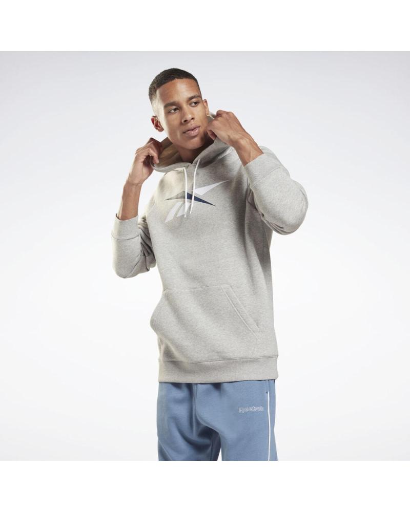 REEBOK SUDADERA CON CAPUCHA REEBOK TE VECTOR OTH GRIS CON LOGO (H62063) MULTICOLOR