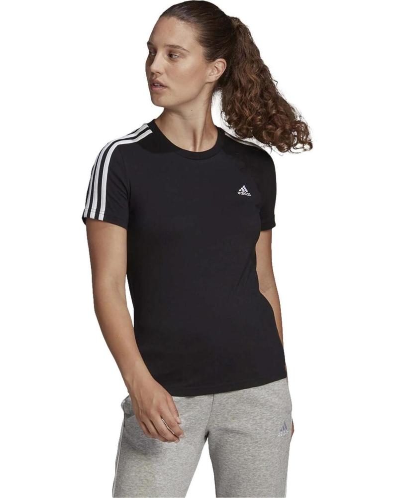 ADIDAS CAMISETA NEGRA W ES T CON RAYAS GL0784 NEGRO