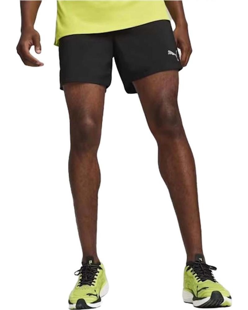 PUMA PANTALONES CORTOS RUNNING RUN FAVORITE VELOCITY 5 NEGRO/LIMA 525004-51 NEGRO