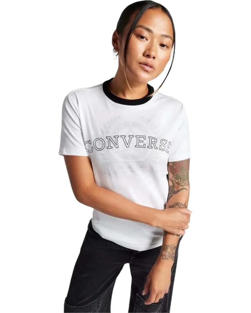 CAMISETA CONVERSE DE MANGA CORTA BLANCA CON LOGO GRANDE