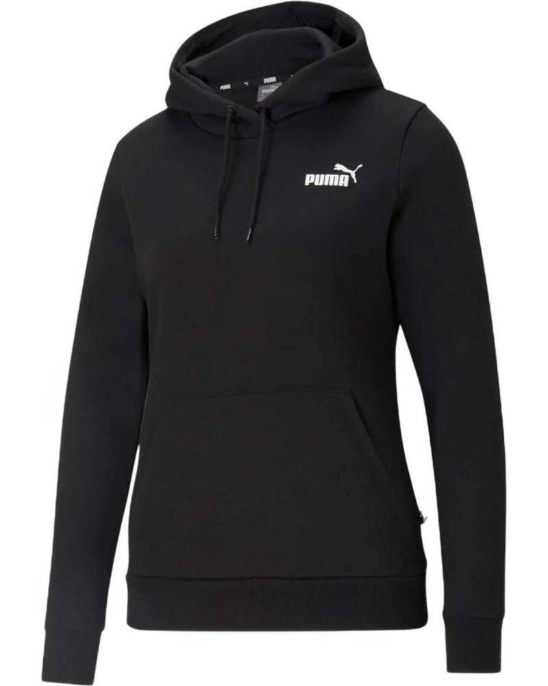PUMA SUDADERA CON CAPUCHA M ESSENTIAL NEGRA