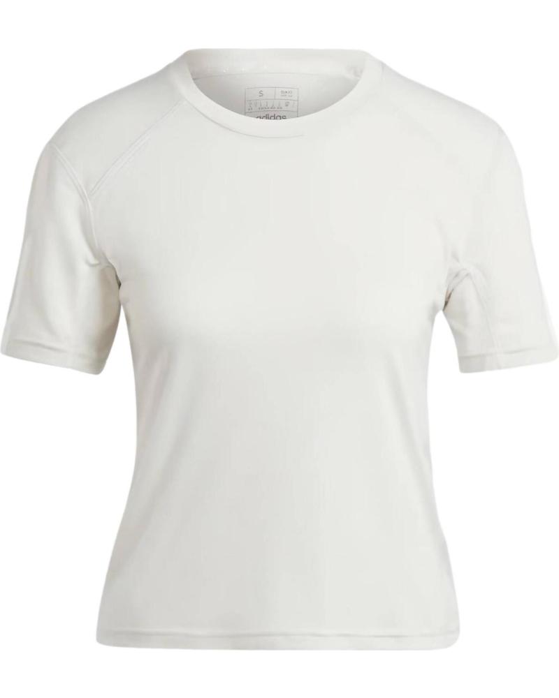 CAMISETA ADIDAS TRAIN ESSENTIALS ALGODÓN MANGA CORTA BEIGE IM5027 BLANCO