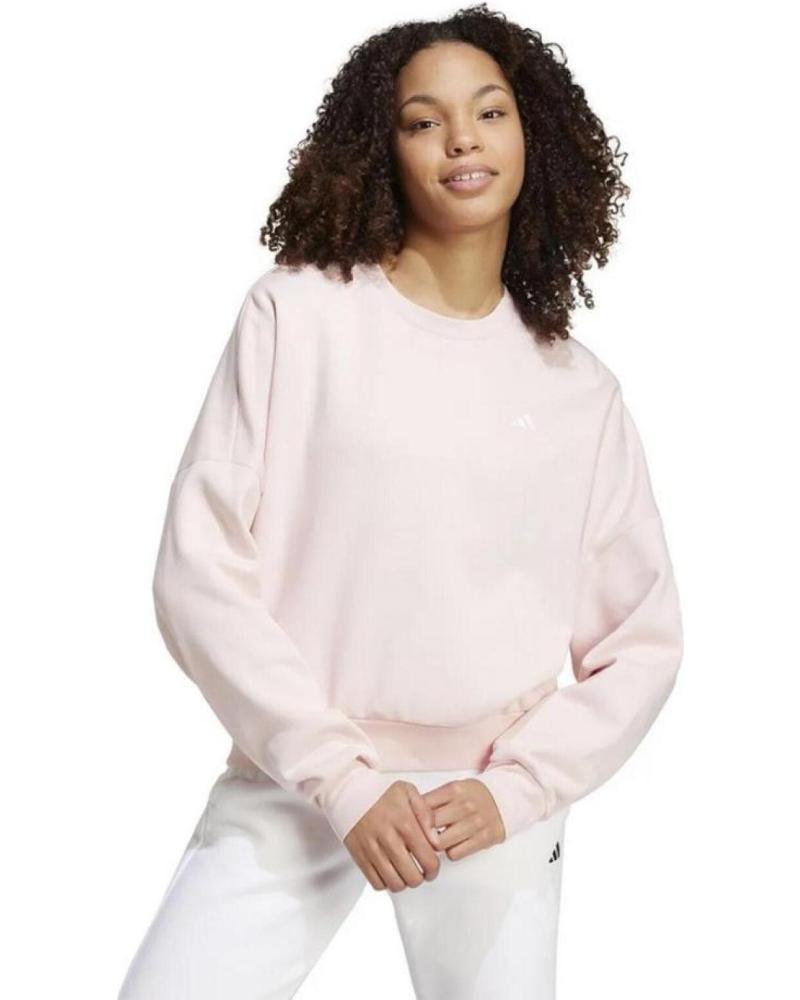 SUDADERA ADIDAS W SL FC SWT ROSA SANPIN-WHITE DE CUELLO REDONDO SANPIN-WHITE