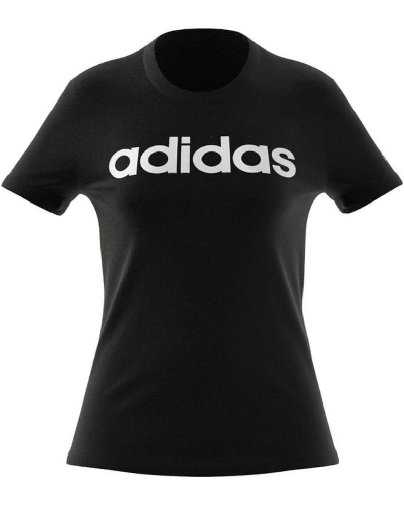 ADIDAS CAMISETA BÁSICA DEPORTIVA GL0769 NEGRA CON LOGO BLANCO NEGRO