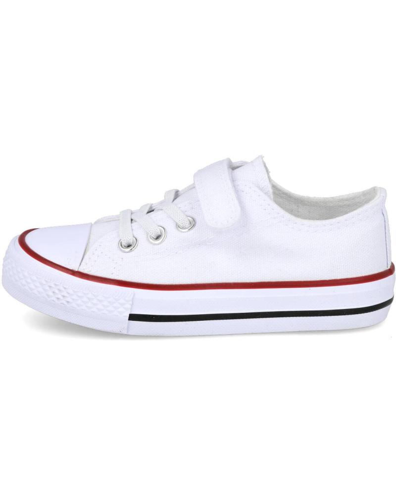 ZAPATILLAS DE LONA L&R SHOES ABX02257 BLANCAS CON CIERRE ADHERENTE PARA NIÑO BLANCO
