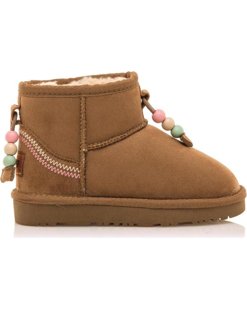 BOTAS CORTAS MTNG 49353 MARRÓN CON DETALLE DE CUENTAS MULTICOLOR MARRóN