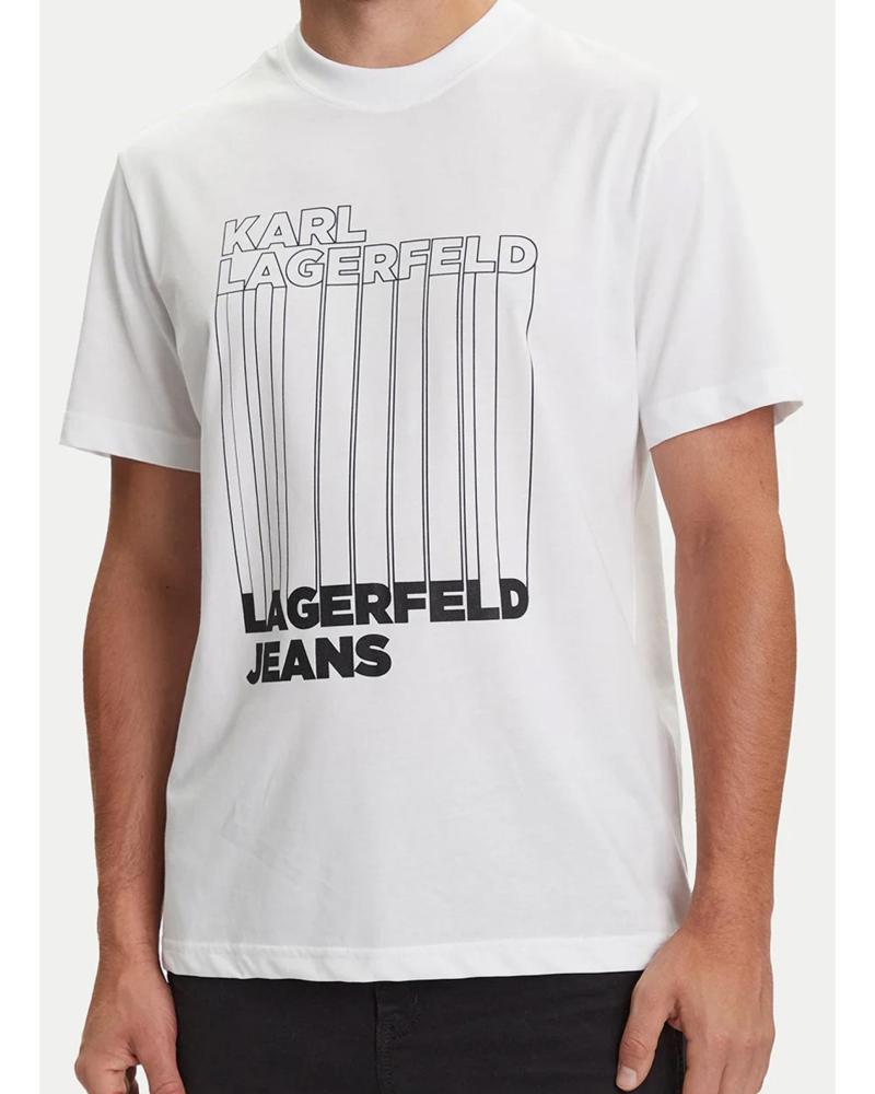 CAMISETA KARL LAGERFELD KLJ REGULAR BARCODE - BLANCA BLANCO
