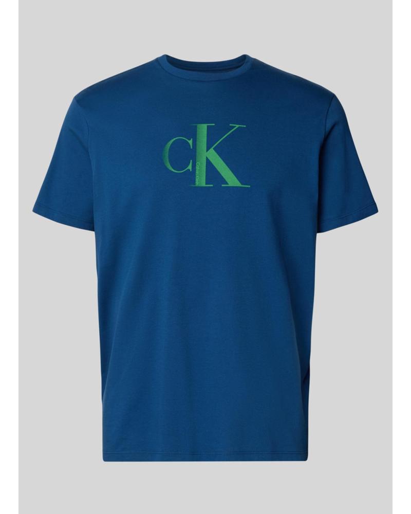 CAMISETA CALVIN KLEIN SS CENTER MONOGRAM AZUL MARINO MARINO