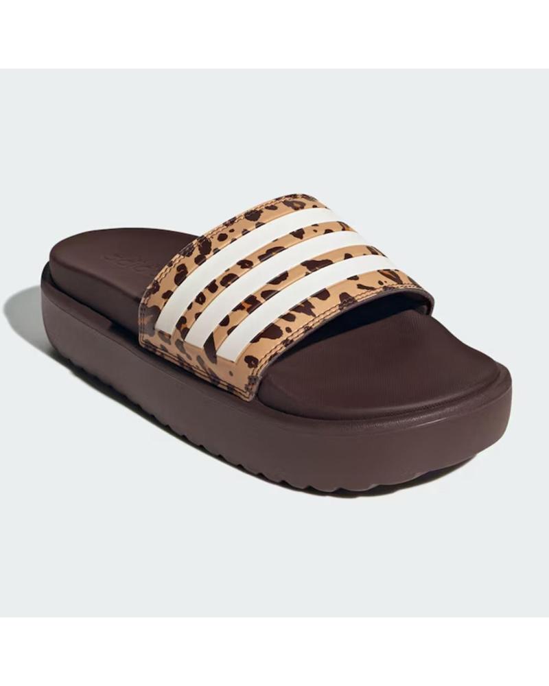 CHANCLAS ADIDAS ADILETTE PLATFORM CON ESTAMPADO LEOPARDO MARRÓN MARRóN